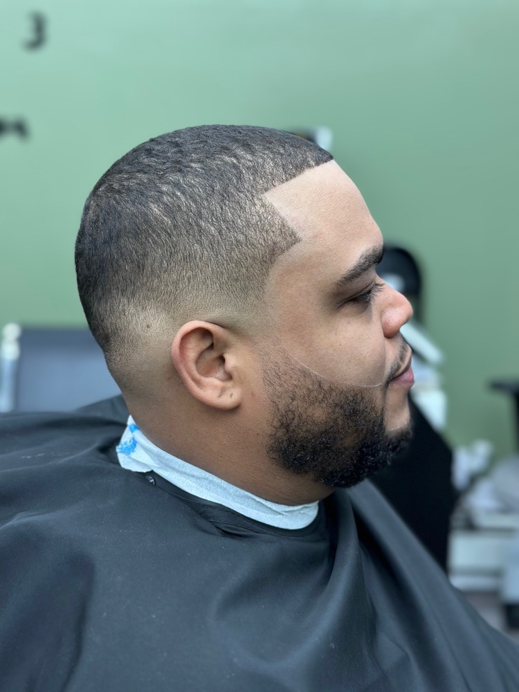 360 waves with skin fade and sharp beard lineup